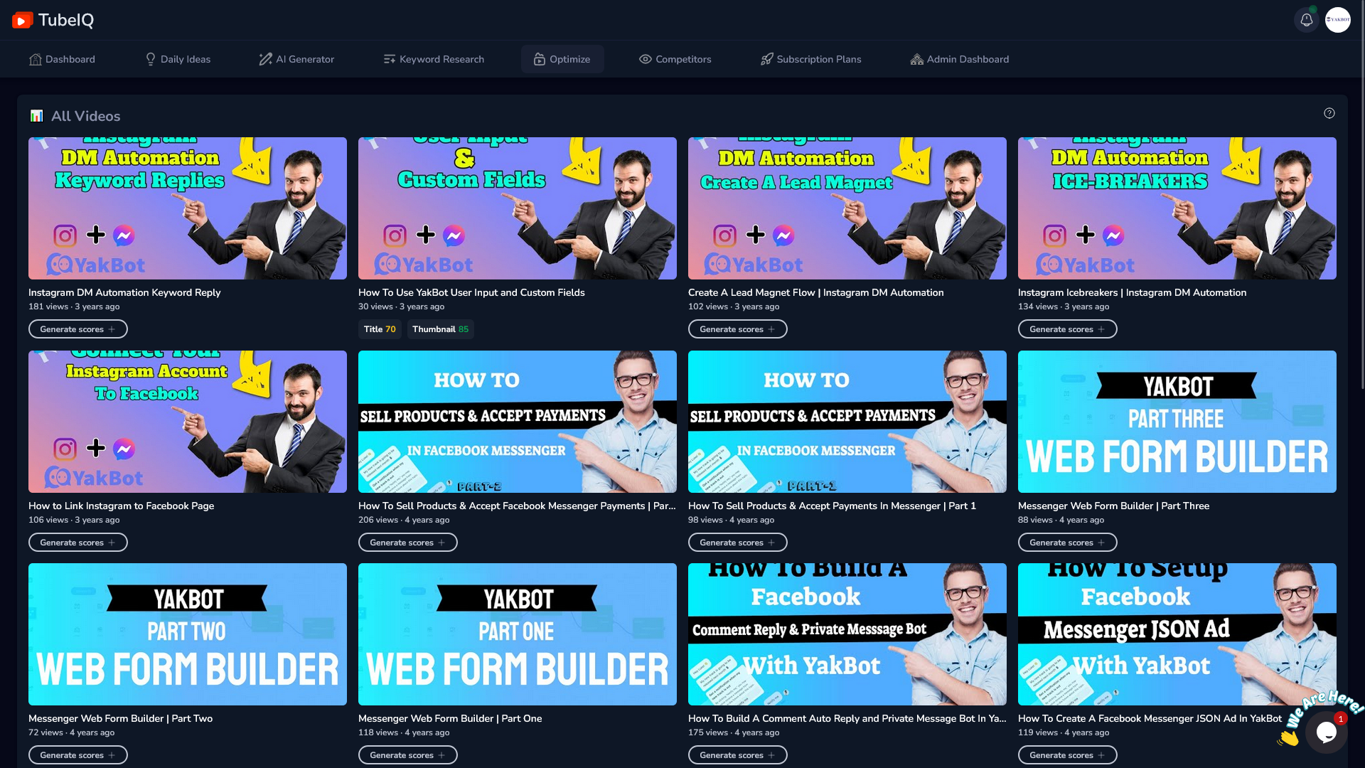 Công cụ tối ưu hóa video và tạo nội dung YouTube của TubeIQ AI