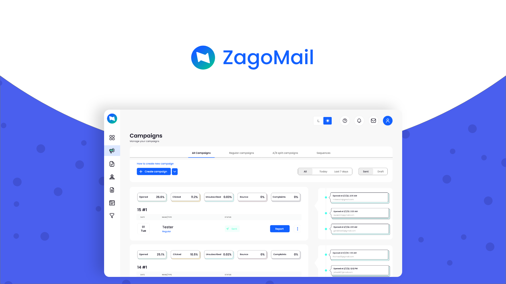 Nền tảng tiếp thị qua email Zagomail không lặp lại để thiết kế email, tự động hóa các chiến dịch và phát triển doanh nghiệp của bạn