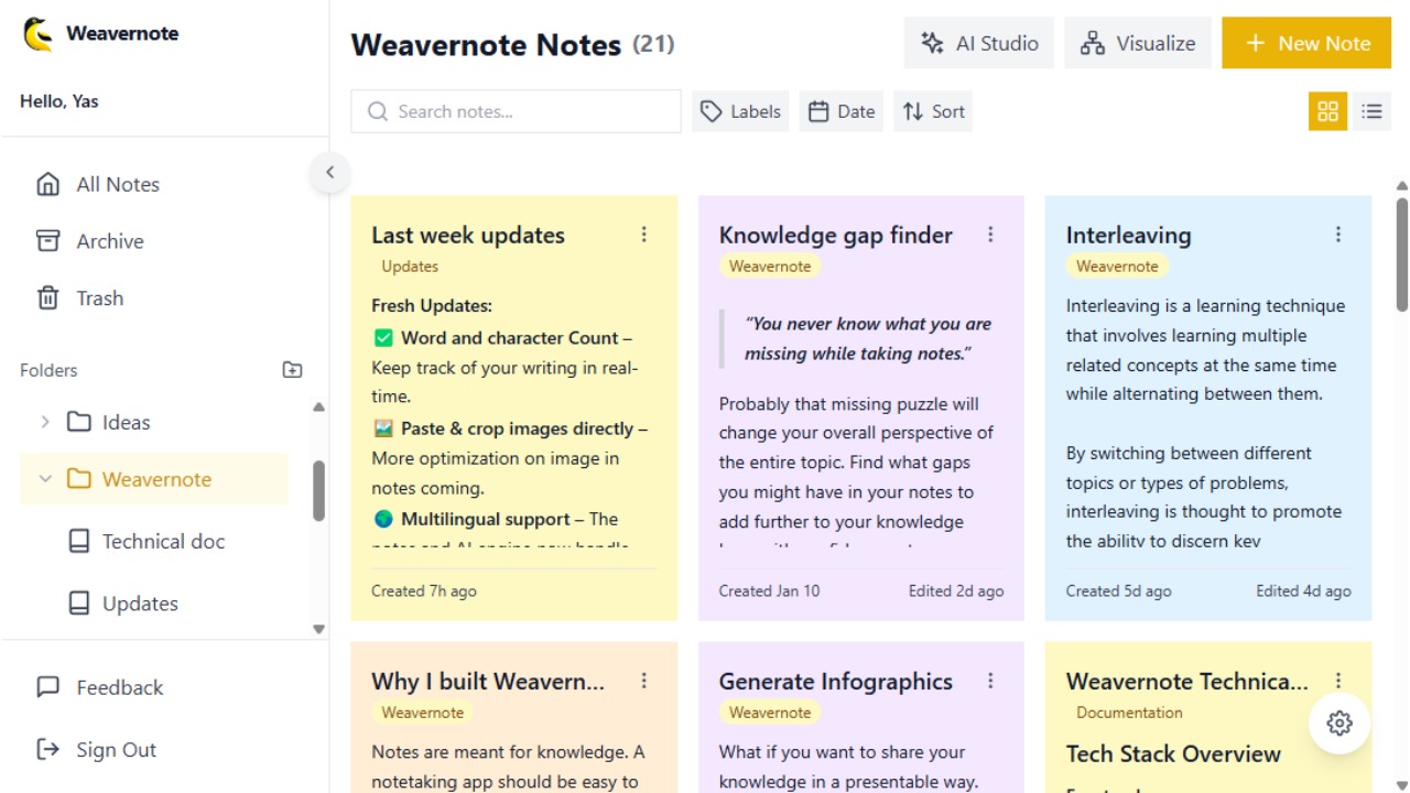 Weavernote Công cụ PKM quản lý kiến thức cá nhân tối thiểu và mạnh mẽ