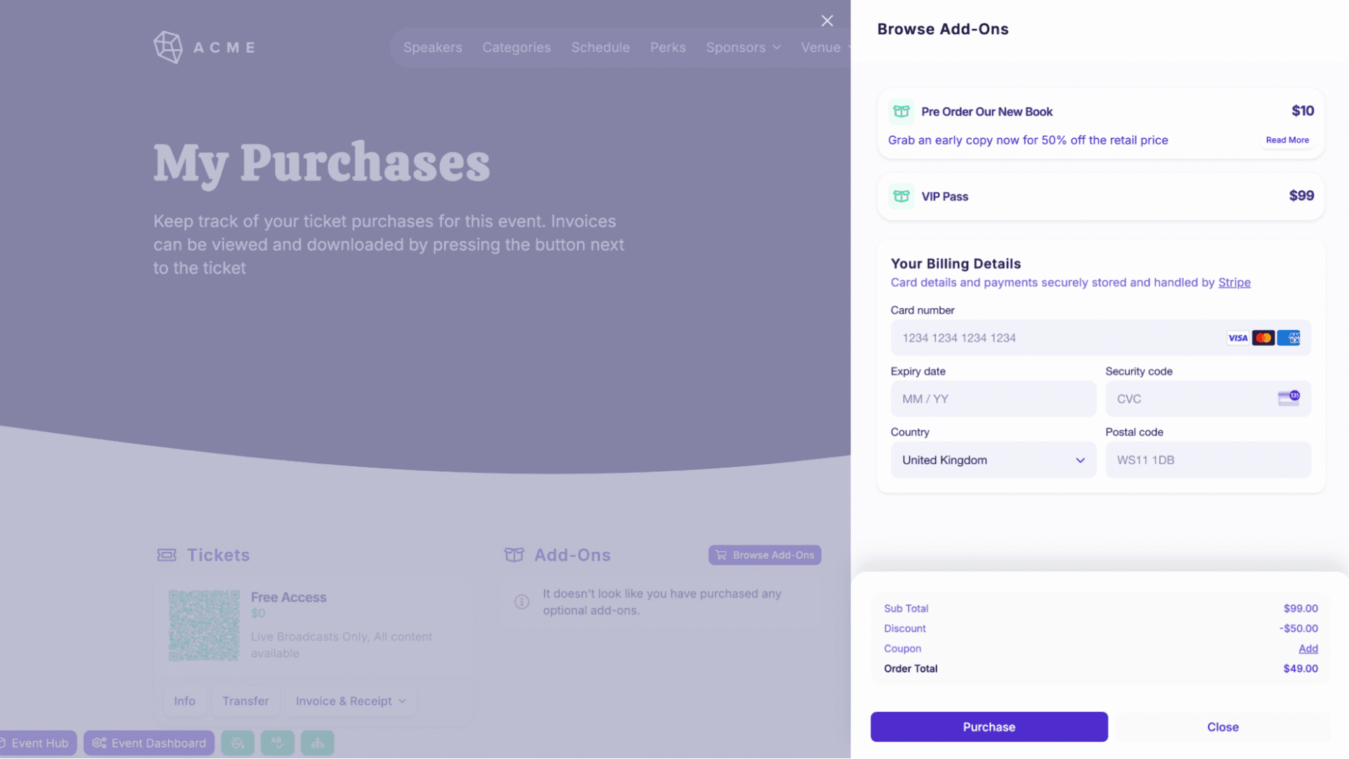 Monetize events